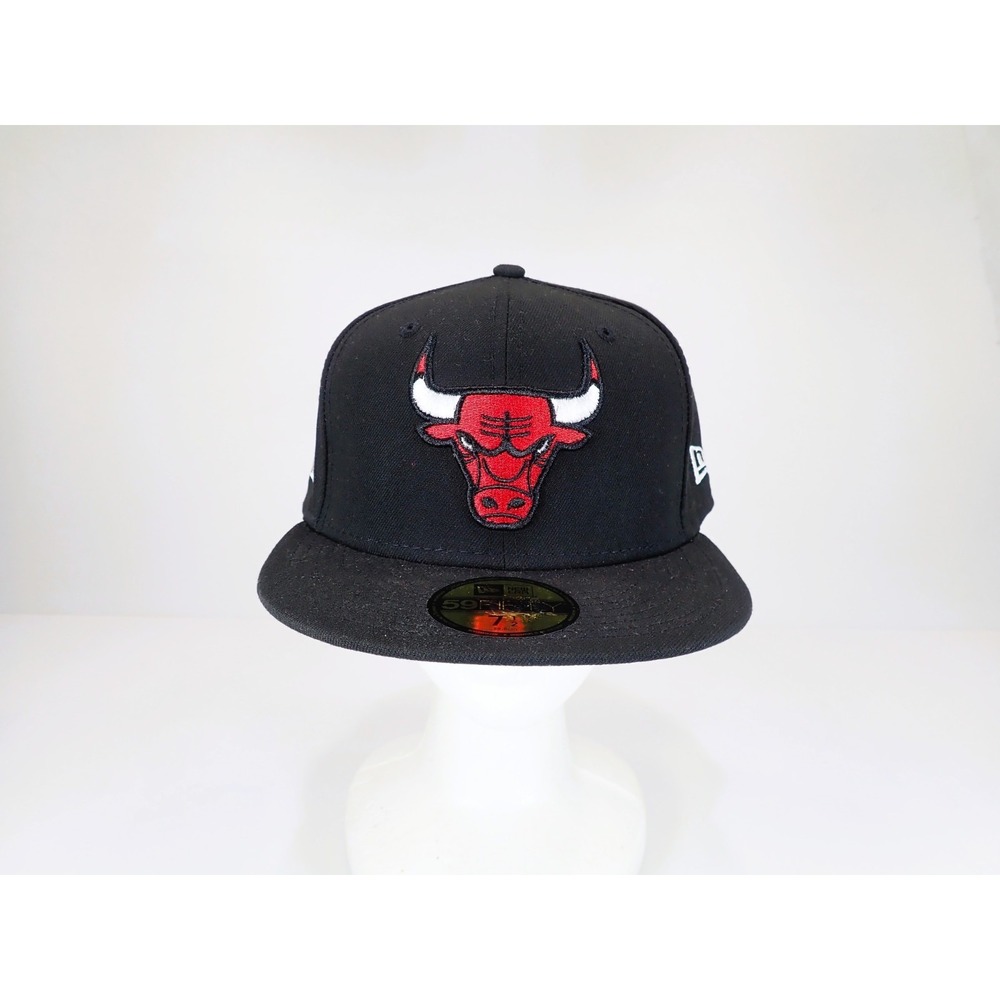 New Era 59FIFTY Chicago Bulls Fitted Hat 7 1/2 Black Grey Undervisor NBA